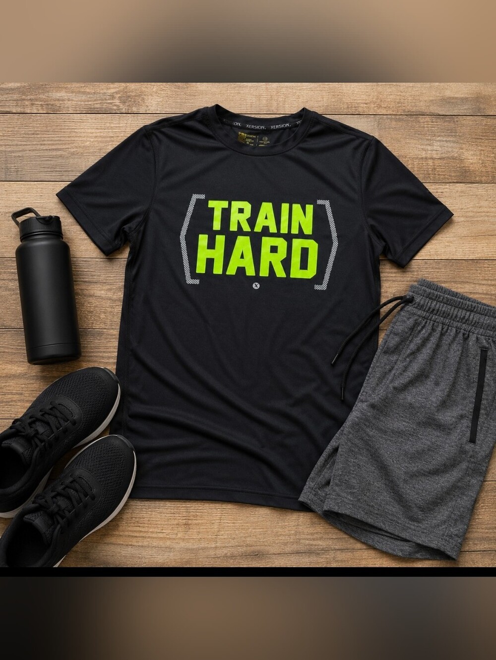 Xersion Men's Black 'Train Hard' Performance Tee Size Small